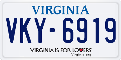VA license plate VKY6919