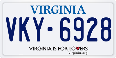 VA license plate VKY6928