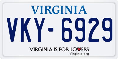 VA license plate VKY6929