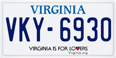 VA license plate VKY6930