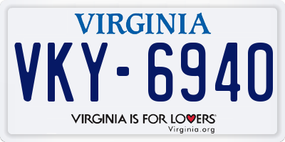 VA license plate VKY6940