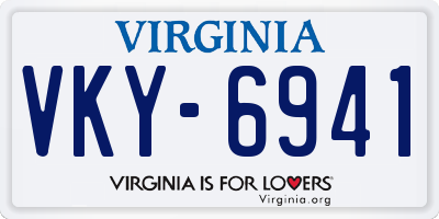 VA license plate VKY6941