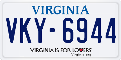 VA license plate VKY6944