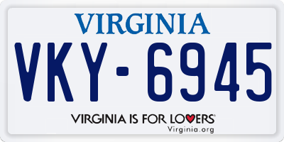 VA license plate VKY6945
