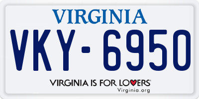 VA license plate VKY6950