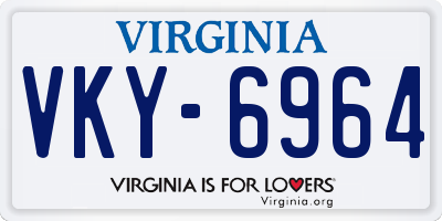 VA license plate VKY6964