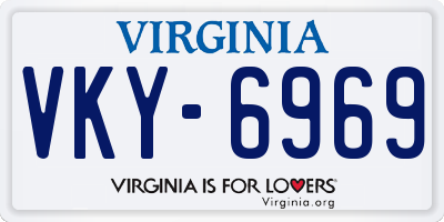 VA license plate VKY6969