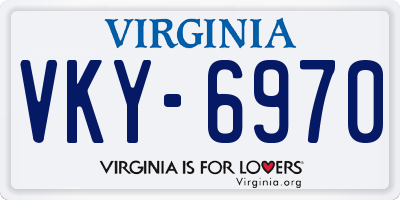 VA license plate VKY6970