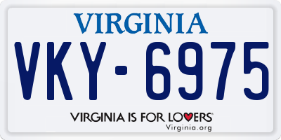 VA license plate VKY6975