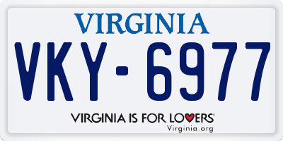 VA license plate VKY6977