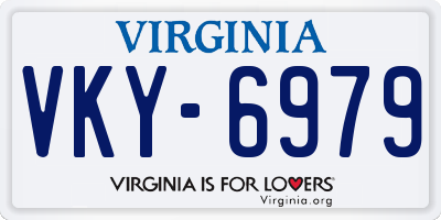 VA license plate VKY6979