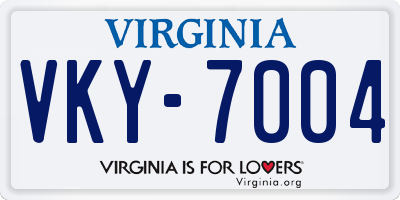 VA license plate VKY7004
