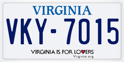 VA license plate VKY7015
