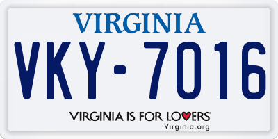 VA license plate VKY7016