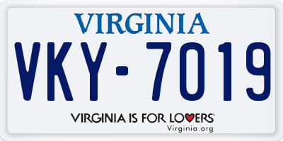 VA license plate VKY7019