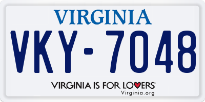 VA license plate VKY7048