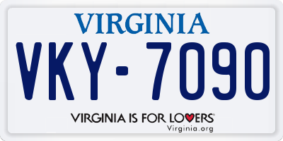 VA license plate VKY7090