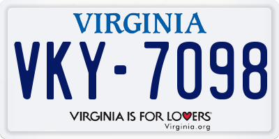 VA license plate VKY7098