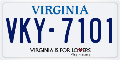 VA license plate VKY7101