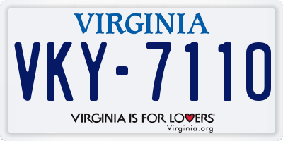 VA license plate VKY7110