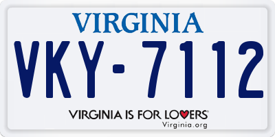 VA license plate VKY7112