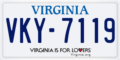 VA license plate VKY7119