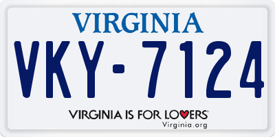 VA license plate VKY7124