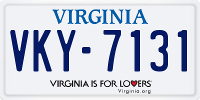 VA license plate VKY7131