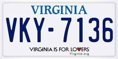 VA license plate VKY7136