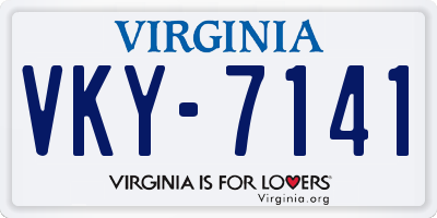 VA license plate VKY7141