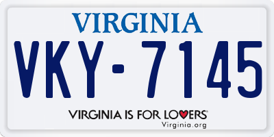 VA license plate VKY7145