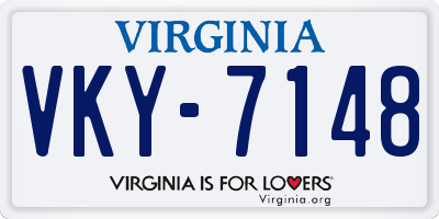 VA license plate VKY7148