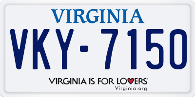 VA license plate VKY7150