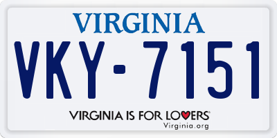 VA license plate VKY7151