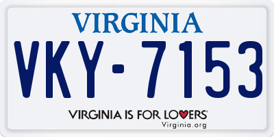 VA license plate VKY7153