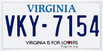 VA license plate VKY7154
