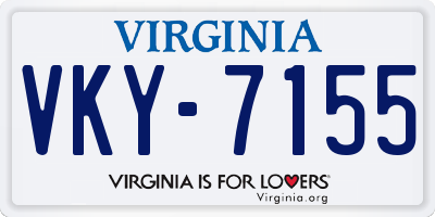 VA license plate VKY7155