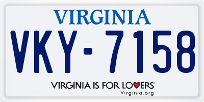 VA license plate VKY7158