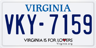 VA license plate VKY7159