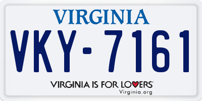 VA license plate VKY7161