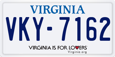 VA license plate VKY7162
