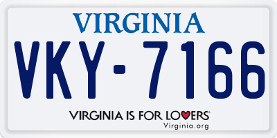 VA license plate VKY7166