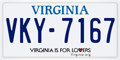 VA license plate VKY7167
