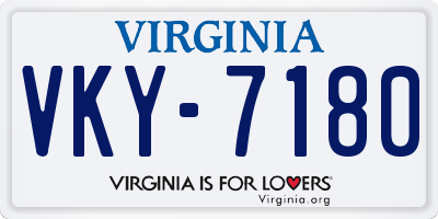 VA license plate VKY7180