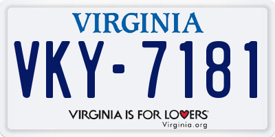 VA license plate VKY7181