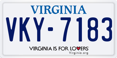 VA license plate VKY7183