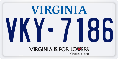 VA license plate VKY7186