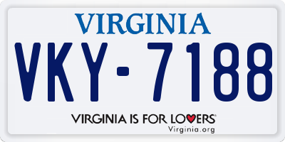 VA license plate VKY7188