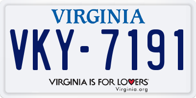 VA license plate VKY7191