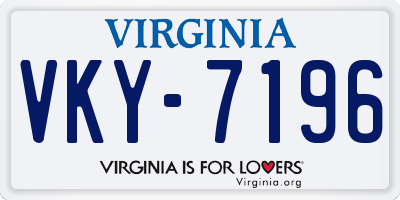 VA license plate VKY7196